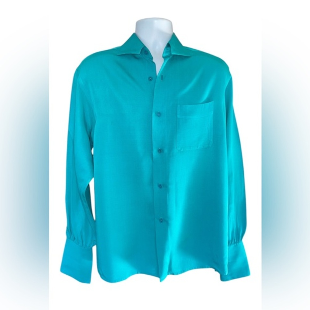 JEAN-PAUL GAULTIER Men's Harlequin Collar Teal Chemise